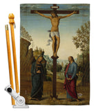 The Crucifixion with the Virgin - Faith & Religious Inspirational Vertical Impressions Decorative Flags HG192558 Made In USA