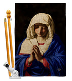 Virgin in Prayer - Faith & Religious Inspirational Vertical Impressions Decorative Flags HG192560 Made In USA