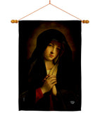 The Madonna in Sorrow - Faith & Religious Inspirational Vertical Impressions Decorative Flags HG192563 Made In USA