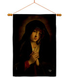 The Madonna in Sorrow - Faith & Religious Inspirational Vertical Impressions Decorative Flags HG192563 Made In USA