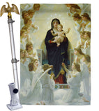The Virgin With Angels - Faith & Religious Inspirational Vertical Impressions Decorative Flags HG192566 Made In USA