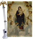 The Virgin With Angels - Faith & Religious Inspirational Vertical Impressions Decorative Flags HG192566 Made In USA