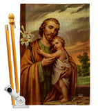 Joseph & Jesus - Faith & Religious Inspirational Vertical Impressions Decorative Flags HG192596 Made In USA