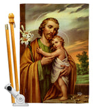 Joseph & Jesus - Faith & Religious Inspirational Vertical Impressions Decorative Flags HG192596 Made In USA