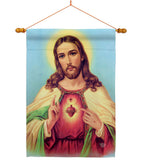 Sacred Heart Jesus - Faith & Religious Inspirational Vertical Impressions Decorative Flags HG192617 Made In USA