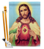 Sacred Heart Jesus - Faith & Religious Inspirational Vertical Impressions Decorative Flags HG192617 Made In USA