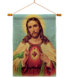 Sacred Heart Jesus - Faith & Religious Inspirational Vertical Impressions Decorative Flags HG192617 Made In USA