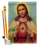 Sacred Heart Jesus - Faith & Religious Inspirational Vertical Impressions Decorative Flags HG192617 Made In USA