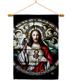 Sacred Heart With Angels - Faith & Religious Inspirational Vertical Impressions Decorative Flags HG192621 Made In USA