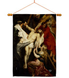 Descent From The Cross - Faith & Religious Inspirational Vertical Impressions Decorative Flags HG192622 Made In USA