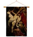 Descent From The Cross - Faith & Religious Inspirational Vertical Impressions Decorative Flags HG192622 Made In USA