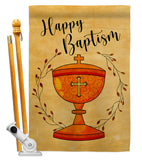 Happy Baptism - Faith & Religious Inspirational Vertical Impressions Decorative Flags HG192711 Made In USA