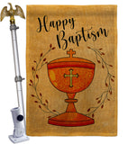 Happy Baptism - Faith & Religious Inspirational Vertical Impressions Decorative Flags HG192711 Made In USA