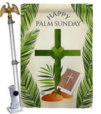 Happy Palm Sunday - Faith & Religious Inspirational Vertical Impressions Decorative Flags HG192714 Made In USA