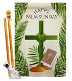 Happy Palm Sunday - Faith & Religious Inspirational Vertical Impressions Decorative Flags HG192714 Made In USA