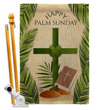 Happy Palm Sunday - Faith & Religious Inspirational Vertical Impressions Decorative Flags HG192714 Made In USA