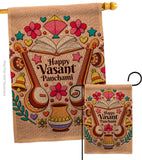 Happy Vasant Panchami - Faith & Religious Inspirational Vertical Impressions Decorative Flags HG103076 Made In USA