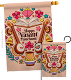 Happy Vasant Panchami - Faith & Religious Inspirational Vertical Impressions Decorative Flags HG103076 Made In USA