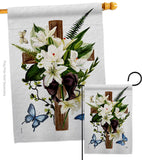 Lily Cross - Faith & Religious Inspirational Vertical Impressions Decorative Flags HG103087 Made In USA