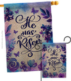 He Has Risen - Faith & Religious Inspirational Vertical Impressions Decorative Flags HG137414 Made In USA