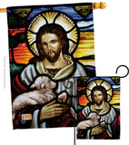 Jesus is the Good Shepherd - Faith & Religious Inspirational Vertical Impressions Decorative Flags HG192082 Made In USA