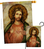 Sacred Heart of Jesus - Faith & Religious Inspirational Vertical Impressions Decorative Flags HG192380 Made In USA