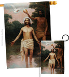 Bautismo de Jesús - Faith & Religious Inspirational Vertical Impressions Decorative Flags HG192381 Made In USA