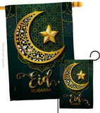 Bright Eid Mubarak - Faith & Religious Inspirational Vertical Impressions Decorative Flags HG192403 Made In USA