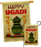 Happy Ugadi - Faith & Religious Inspirational Vertical Impressions Decorative Flags HG192503 Made In USA