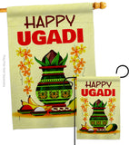 Happy Ugadi - Faith & Religious Inspirational Vertical Impressions Decorative Flags HG192503 Made In USA