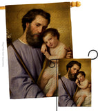 St. Joseph And Infant Jesus - Faith & Religious Inspirational Vertical Impressions Decorative Flags HG192597 Made In USA