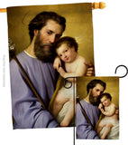 St. Joseph And Infant Jesus - Faith & Religious Inspirational Vertical Impressions Decorative Flags HG192597 Made In USA