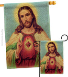 Sacred Heart Jesus - Faith & Religious Inspirational Vertical Impressions Decorative Flags HG192617 Made In USA