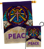 Pray For Peace - Faith Religious Inspirational Vertical Impressions Decorative Flags HG120057 Made In USA