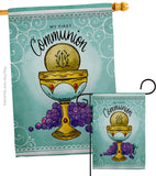 First Communion - Faith Religious Inspirational Vertical Impressions Decorative Flags HG130342 Made In USA