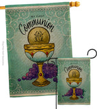 First Communion - Faith Religious Inspirational Vertical Impressions Decorative Flags HG130342 Made In USA