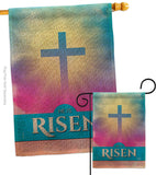 He Is Risen - Faith Religious Inspirational Vertical Impressions Decorative Flags HG190076 Made In USA