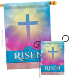 He Is Risen - Faith Religious Inspirational Vertical Impressions Decorative Flags HG190076 Made In USA