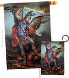 St. Michael Vanquishing Satan - Faith Religious Inspirational Vertical Impressions Decorative Flags HG190080 Made In USA