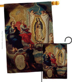 The Eternal Father Painting the Virgin of Guadalupe - Faith Religious Inspirational Vertical Impressions Decorative Flags HG190081 Made In USA