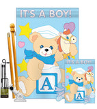 It's a Boy - Family Special Occasion Vertical Applique Decorative Flags HG115034