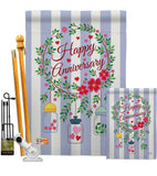 Happy Anniversary - Family Special Occasion Vertical Impressions Decorative Flags HG115103 Made In USA
