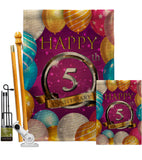 Happy 5th Anniversary - Family Special Occasion Vertical Impressions Decorative Flags HG115184 Made In USA