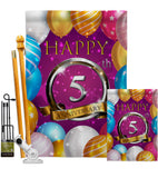 Happy 5th Anniversary - Family Special Occasion Vertical Impressions Decorative Flags HG115184 Made In USA