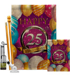 Happy 25th Anniversary - Family Special Occasion Vertical Impressions Decorative Flags HG115188 Made In USA