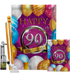 Happy 90th Anniversary - Family Special Occasion Vertical Impressions Decorative Flags HG115201 Made In USA
