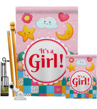 It's a Baby Girl - Family Special Occasion Vertical Impressions Decorative Flags HG115216 Made In USA