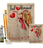 Just Married - Family Special Occasion Vertical Impressions Decorative Flags HG115222 Made In USA