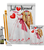 Just Married - Family Special Occasion Vertical Impressions Decorative Flags HG115222 Made In USA