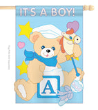 It's a Boy - Family Special Occasion Vertical Applique Decorative Flags HG115034